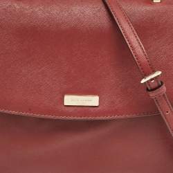 Kate Spade Maroon Leather Way Lilah Top Handle Bag