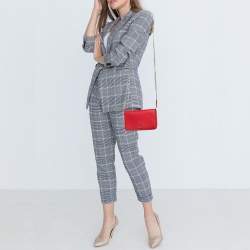 Pre Owned Kate Spade Red Leather New York Sylvie Chain Crossbody Bag