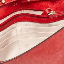 Pre Owned Kate Spade Red Leather New York Sylvie Chain Crossbody Bag