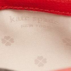 Pre Owned Kate Spade Red Leather New York Sylvie Chain Crossbody Bag