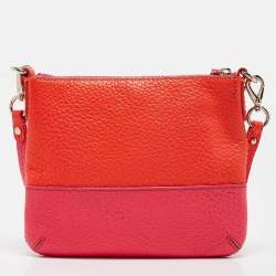 Pre Owned Kate Spade Pink/Orange Leather New York Grove Park Crossbody Bag
