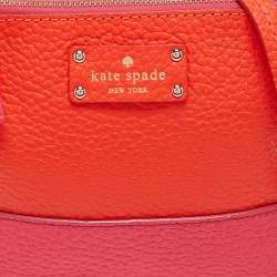 Pre Owned Kate Spade Pink/Orange Leather New York Grove Park Crossbody Bag