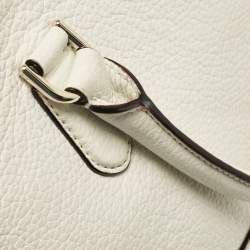 Pre Owned Kate Spade White Leather Carli McCall Street Satchel