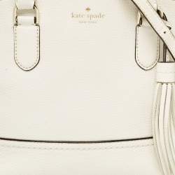 Pre Owned Kate Spade White Leather Carli McCall Street Satchel