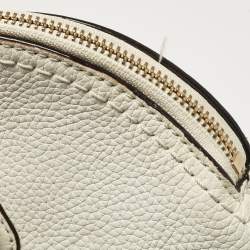 Pre Owned Kate Spade White Leather Carli McCall Street Satchel