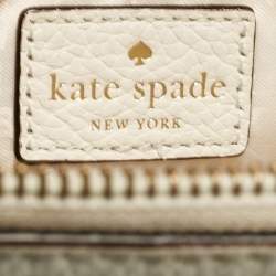 Pre Owned Kate Spade White Leather Carli McCall Street Satchel