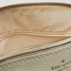 Pre Owned Kate Spade White Leather Carli McCall Street Satchel