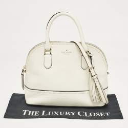 Pre Owned Kate Spade White Leather Carli McCall Street Satchel