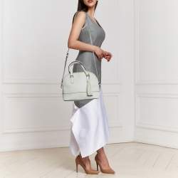 Pre Owned Kate Spade White Leather Carli McCall Street Satchel