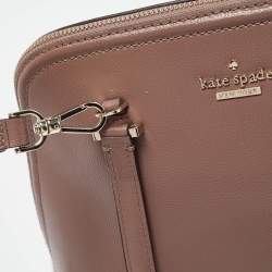 Kate Spade Taupe Brown Leather Patterson Drive Medium Dome Satchel