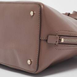 Kate Spade Taupe Brown Leather Patterson Drive Medium Dome Satchel
