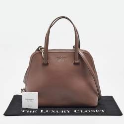 Kate Spade Taupe Brown Leather Patterson Drive Medium Dome Satchel