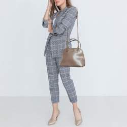 Kate Spade Taupe Brown Leather Patterson Drive Medium Dome Satchel