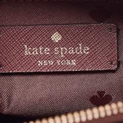Pre Owned Kate Spade Burgundy Glitter and Leather New York Shimmy Tote