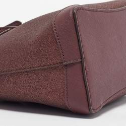 Pre Owned Kate Spade Burgundy Glitter and Leather New York Shimmy Tote