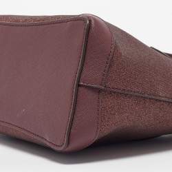 Pre Owned Kate Spade Burgundy Glitter and Leather New York Shimmy Tote