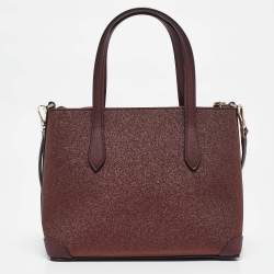 Pre Owned Kate Spade Burgundy Glitter and Leather New York Shimmy Tote