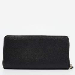 Kate Spade Black Glitter Leather New York Joeley Zip Continental Wallet