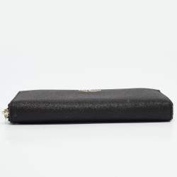 Kate Spade Black Glitter Leather New York Joeley Zip Continental Wallet
