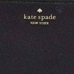 Kate Spade Black Glitter Leather New York Joeley Zip Continental Wallet
