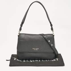 Kate Spade Black Leather Polly Convertible Flap Shoulder Bag