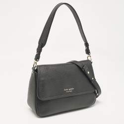 Kate Spade Black Leather Polly Convertible Flap Shoulder Bag