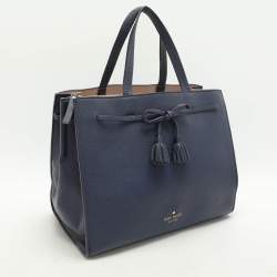Pre Owned Kate Spade Blue Leather Hayes Street Tote