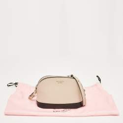 Pre Owned Kate Spade Beige/Black Leather Small Spencer Crossbody Bag