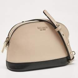 Pre Owned Kate Spade Beige/Black Leather Small Spencer Crossbody Bag