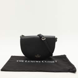 Pre Owned Kate Spade Black Leather Luna Crescent Crossbody Bag
