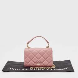 Pre Owned Kate Spade Pink Quilted Leather Mini Emerson Place Vivenna Shoulder Bag
