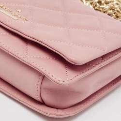 Pre Owned Kate Spade Pink Quilted Leather Mini Emerson Place Vivenna Shoulder Bag