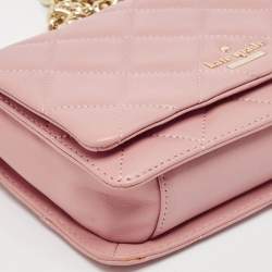 Pre Owned Kate Spade Pink Quilted Leather Mini Emerson Place Vivenna Shoulder Bag