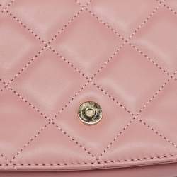 Pre Owned Kate Spade Pink Quilted Leather Mini Emerson Place Vivenna Shoulder Bag