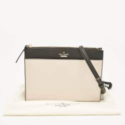 Pre Owned Kate Spade Beige/Black Leather Cameron Street Clarise Crossbody Bag