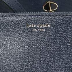 Pre Owned Kate Spade Navy Blue Leather Molly Tote