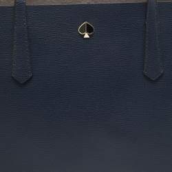 Pre Owned Kate Spade Navy Blue Leather Molly Tote