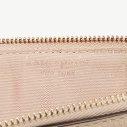 Kate Spade Beige/Cream Leather L Zip Wristlet Wallet