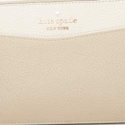 Kate Spade Beige/Cream Leather L Zip Wristlet Wallet