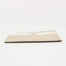 Kate Spade Beige/Cream Leather L Zip Wristlet Wallet