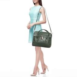 Kate Spade Olive Green Leather Lola Avenue Rollins Tote