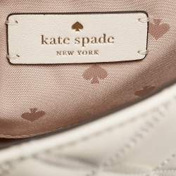 Kate Spade Ivory White Quilted Leather Natalia Flap Shoulder Bag