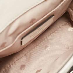 Kate Spade Ivory White Quilted Leather Natalia Flap Shoulder Bag
