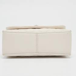 Kate Spade Ivory White Quilted Leather Natalia Flap Shoulder Bag