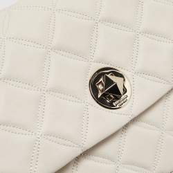 Kate Spade Ivory White Quilted Leather Natalia Flap Shoulder Bag