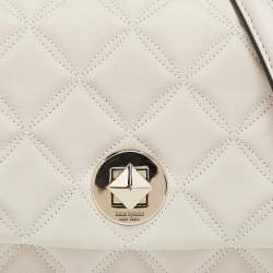 Kate Spade Ivory White Quilted Leather Natalia Flap Shoulder Bag