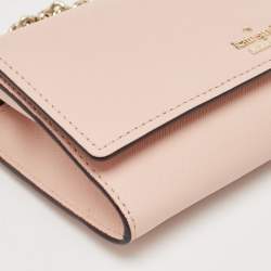Kate Spade Pink Leather Flap Chain Clutch