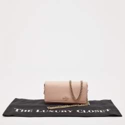 Kate Spade Pink Leather Flap Chain Clutch