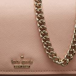 Kate Spade Pink Leather Flap Chain Clutch