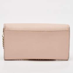 Kate Spade Pink Leather Flap Chain Clutch